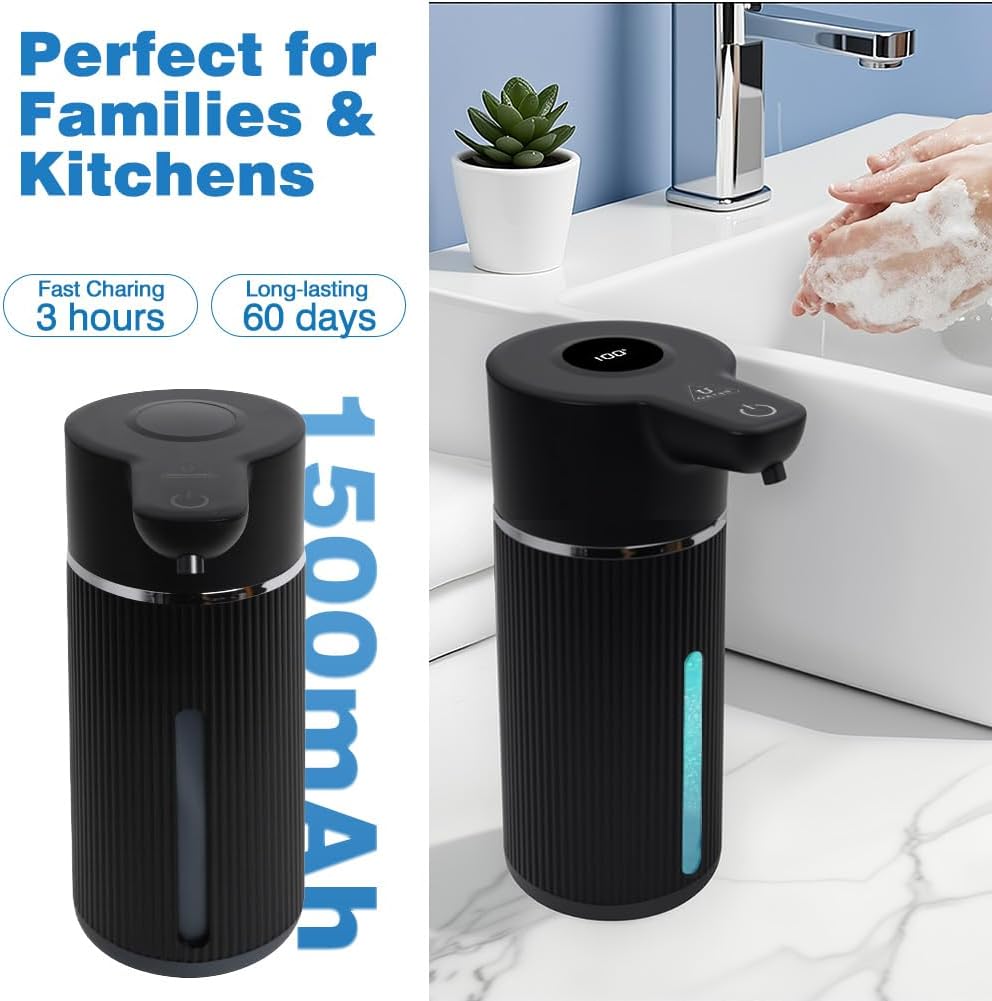 Touchless Automatic Soap Dispenser with Display(Gel Black)