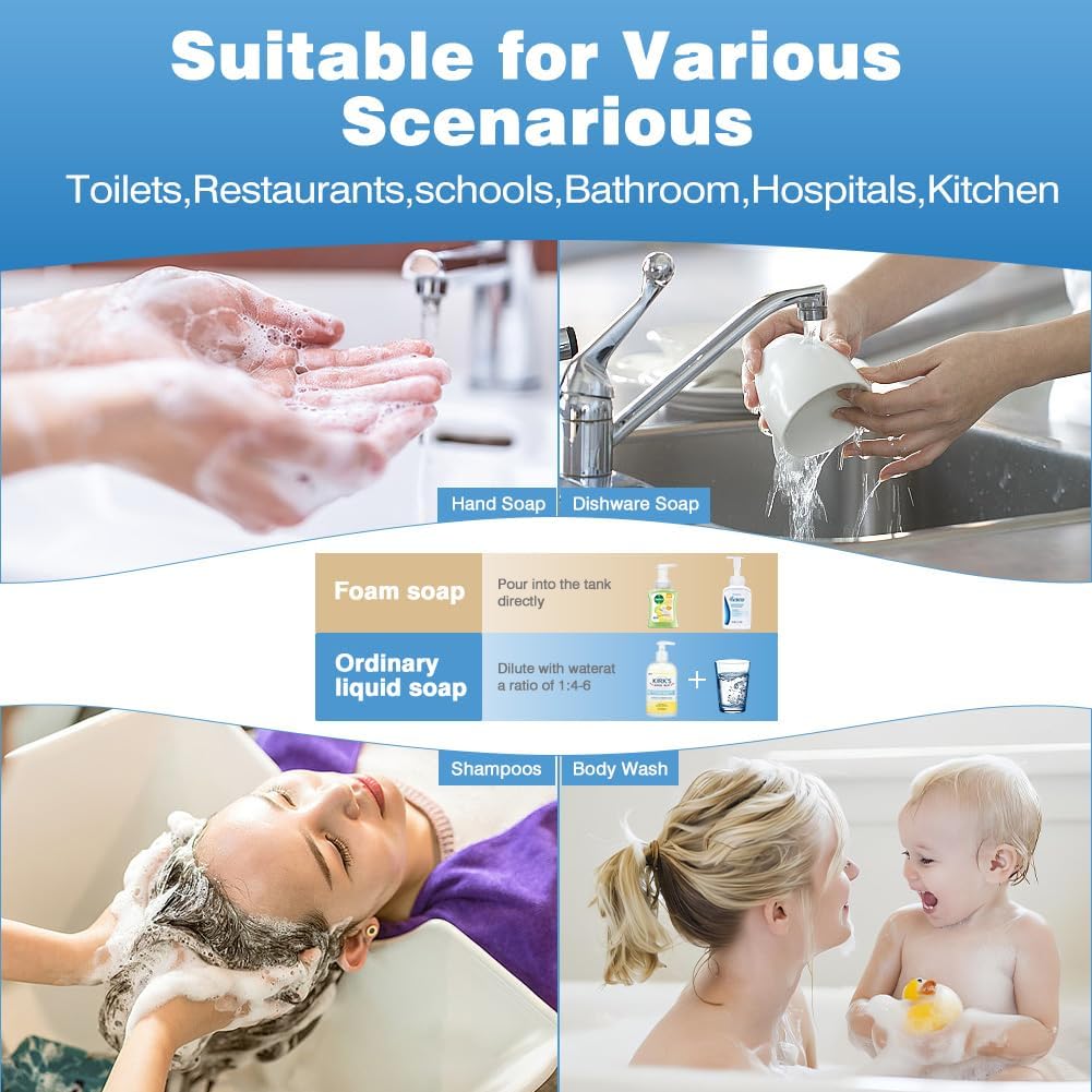 Touchless Automatic Soap Dispenser with Display(Foam Black)