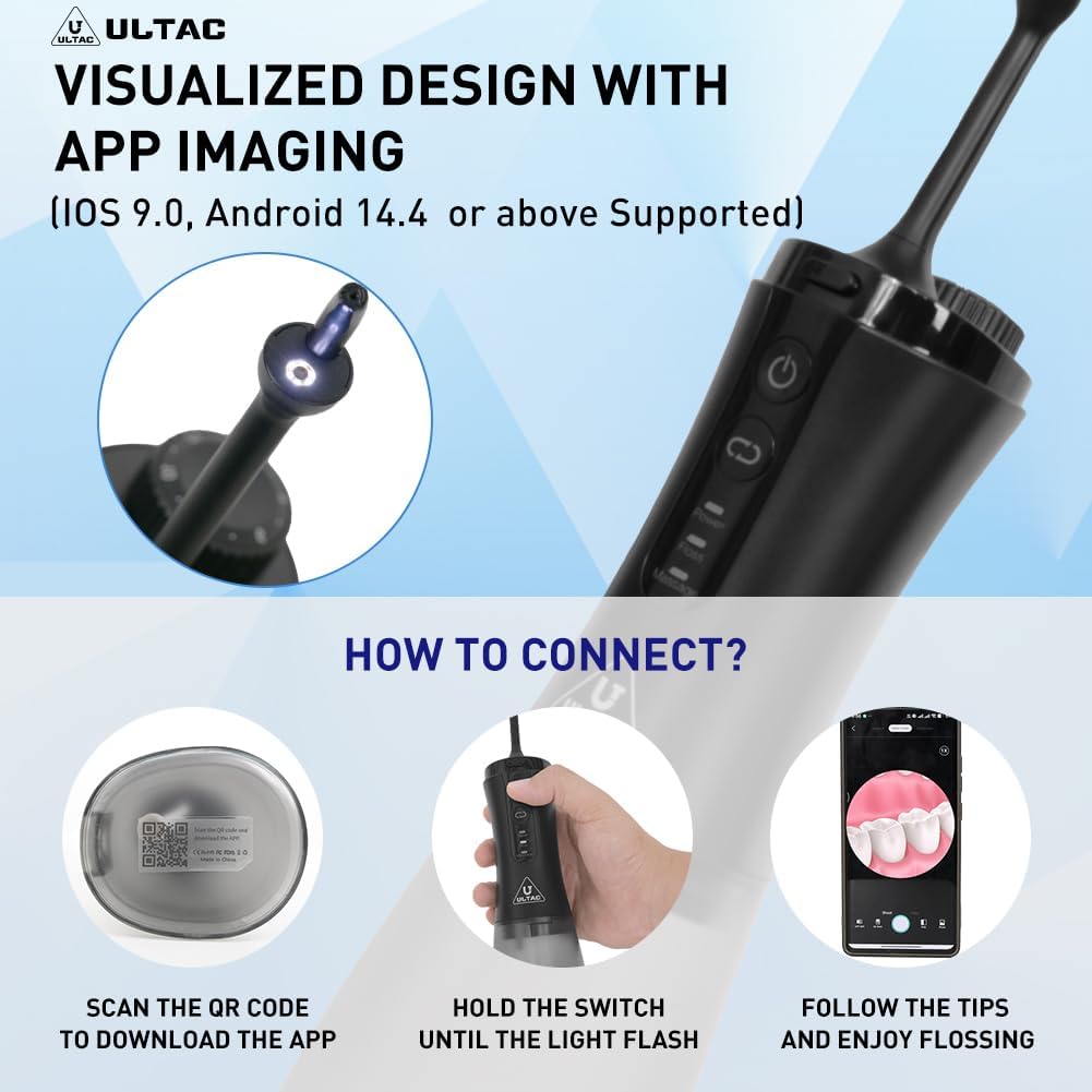 Cordless Water Flosser with Camera, 350ml