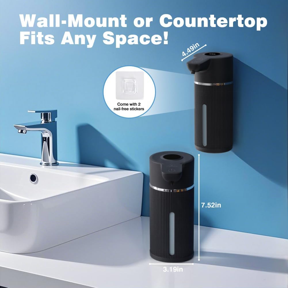 Touchless Automatic Soap Dispenser with Display(Foam Black)