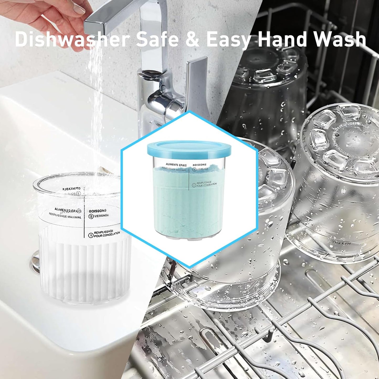 Creami Deluxe Pints and Lids for Ninja NC501 NC500 Series