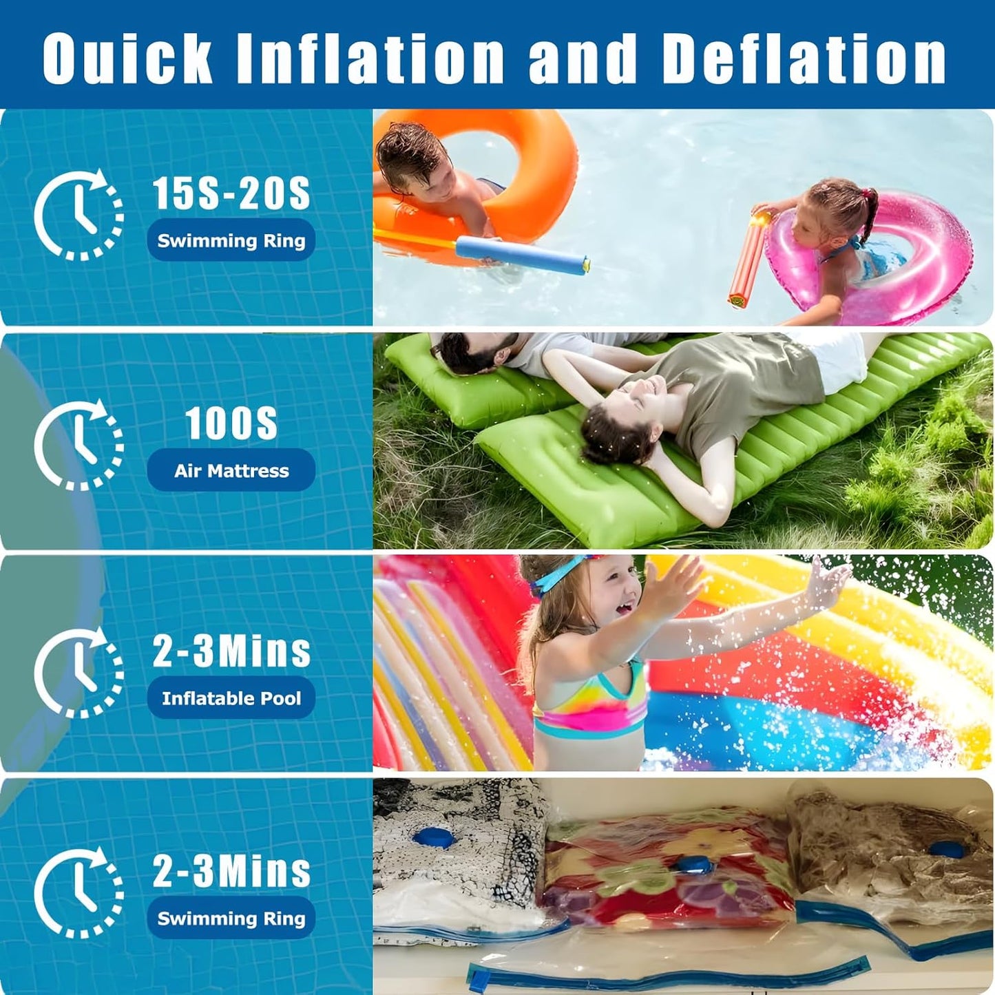 Portable Electric Air Pump with Camping Light(Gray)