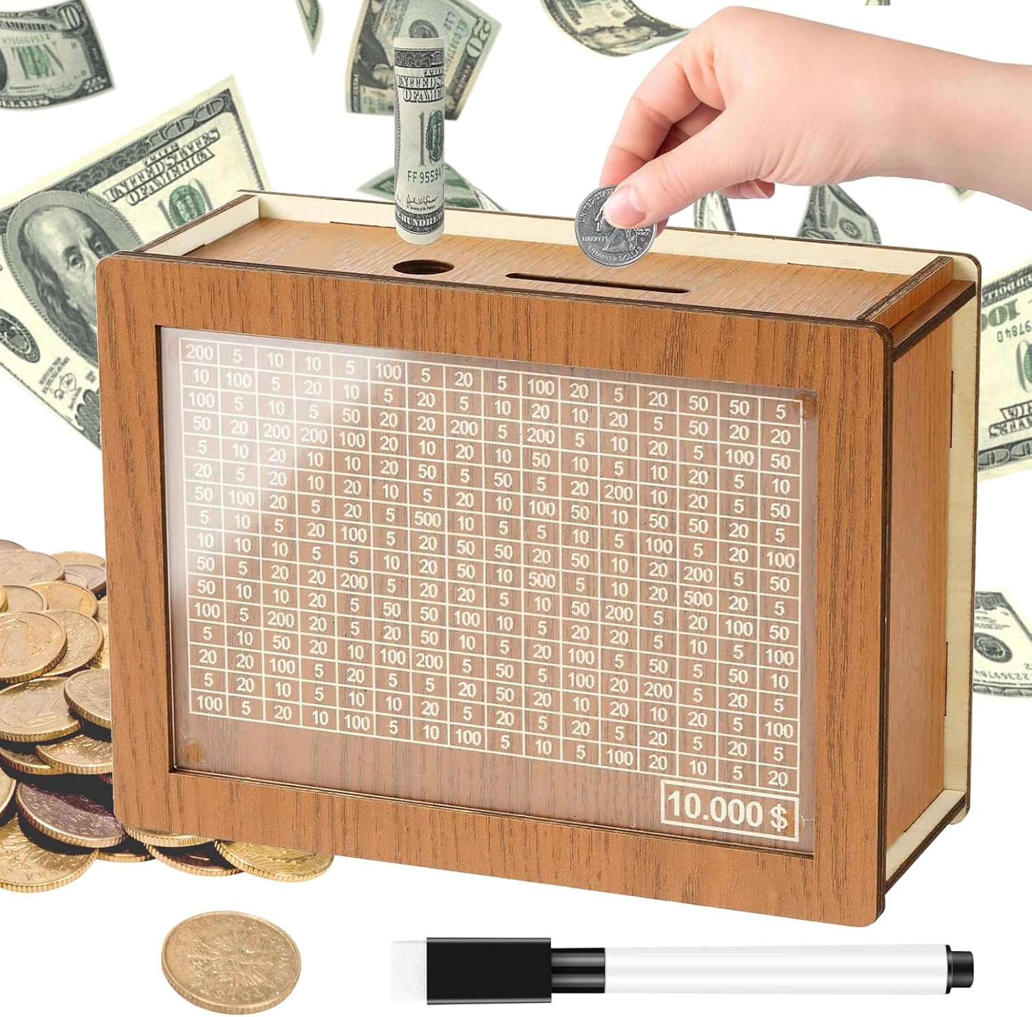 $10,000 Money Saving Challenge Box(Golden)