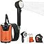 Portable Rechargeable Outdoor Shower with LED Light (Orange)