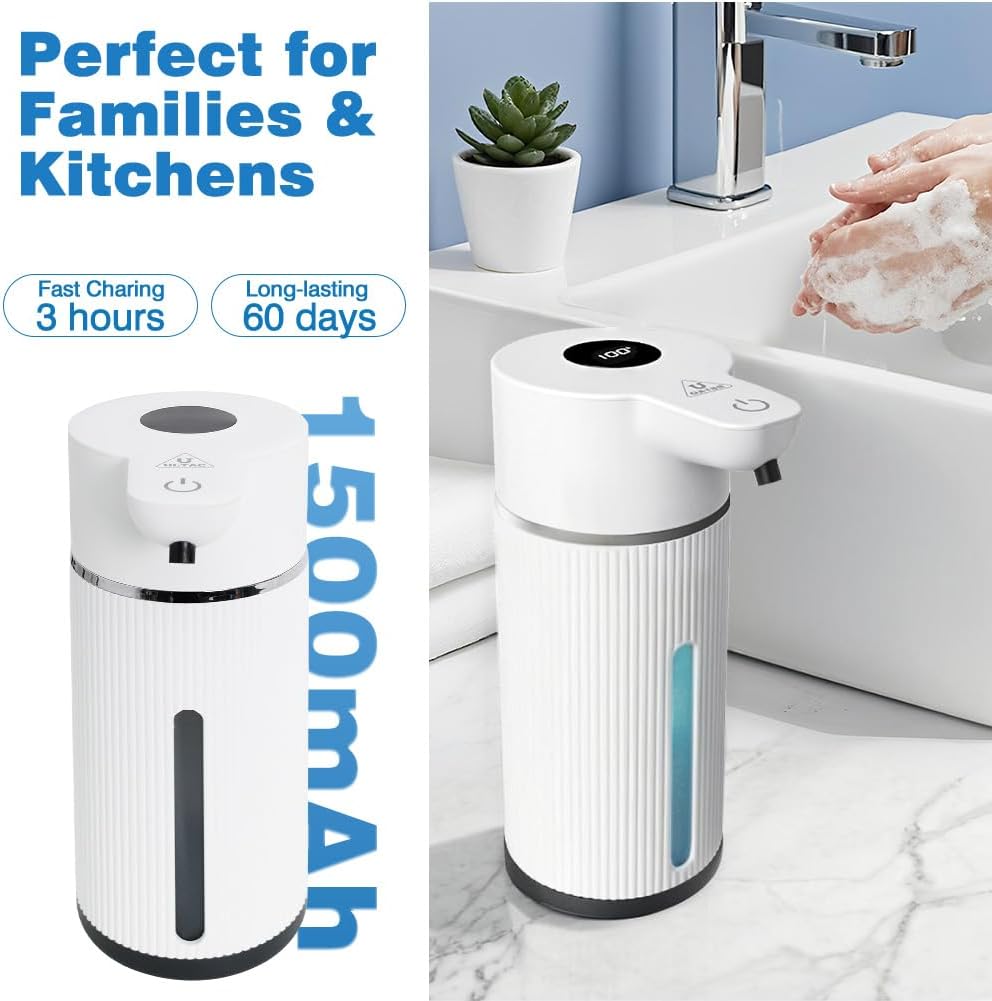 Touchless Automatic Soap Dispenser with Display(Foam White)