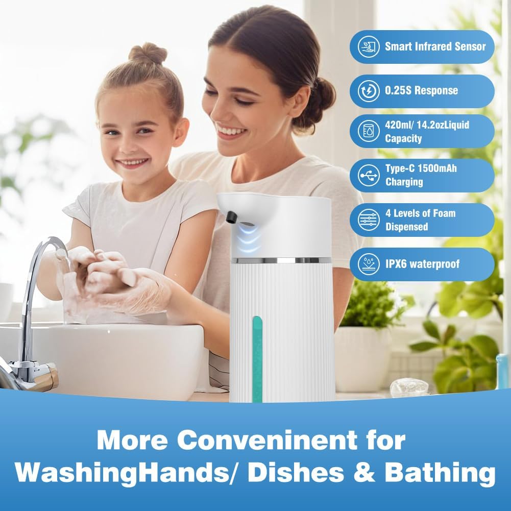 Touchless Automatic Soap Dispenser with Display(Gel White)