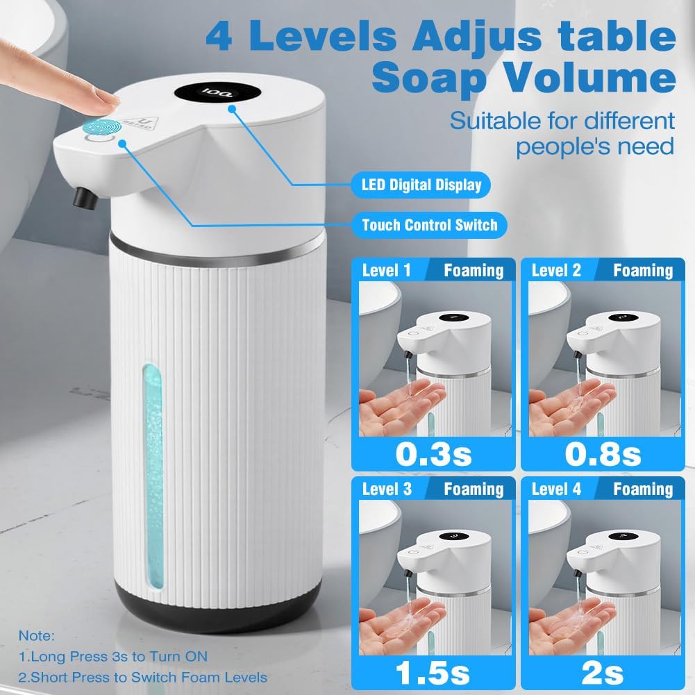 Touchless Automatic Soap Dispenser with Display(Gel White)