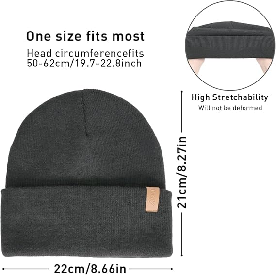 Unisex Knit Winter Beanie Hat(Black)