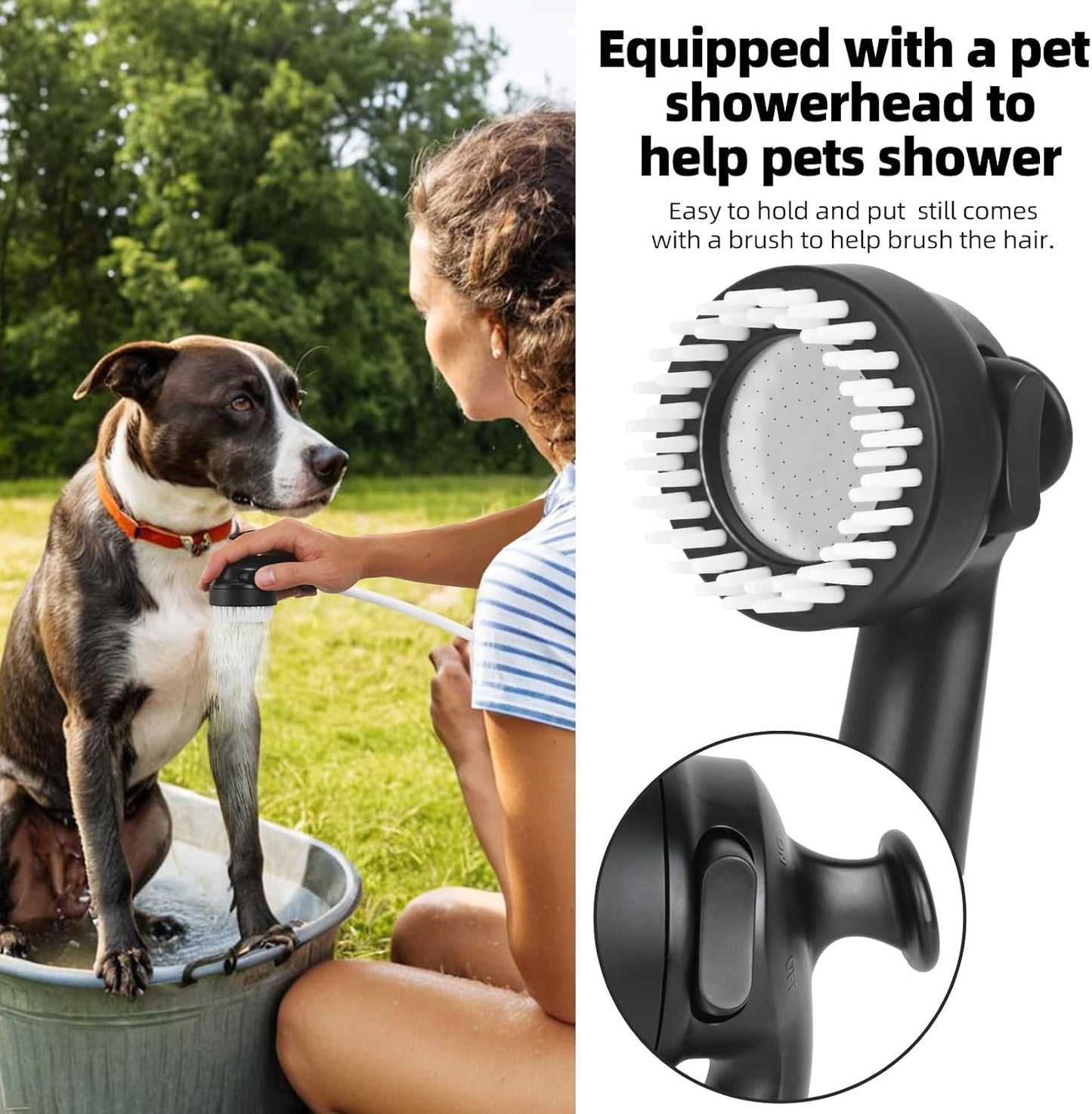 Portable Rechargeable Outdoor Shower with LED Light (White)