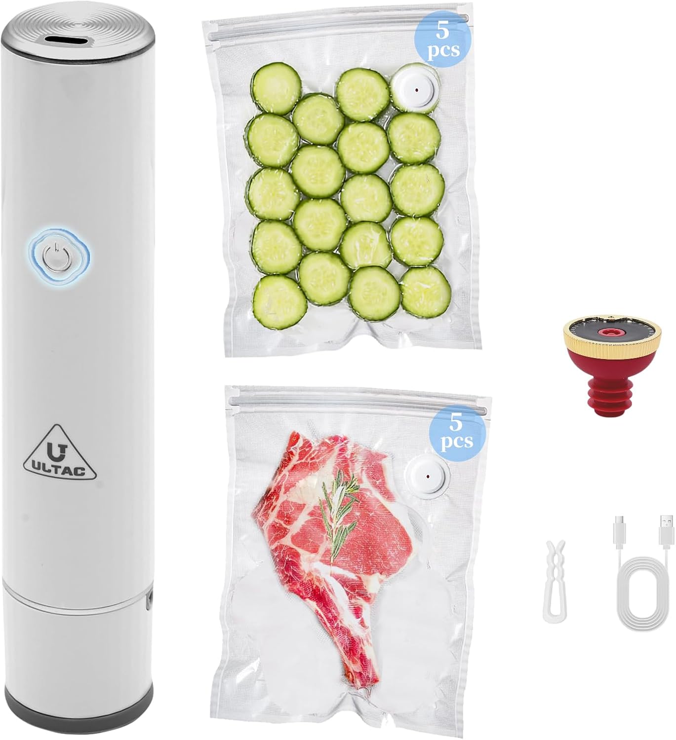 Handheld Vacuum Sealer for Food Storage(Chef"s Kit-10 Bags)