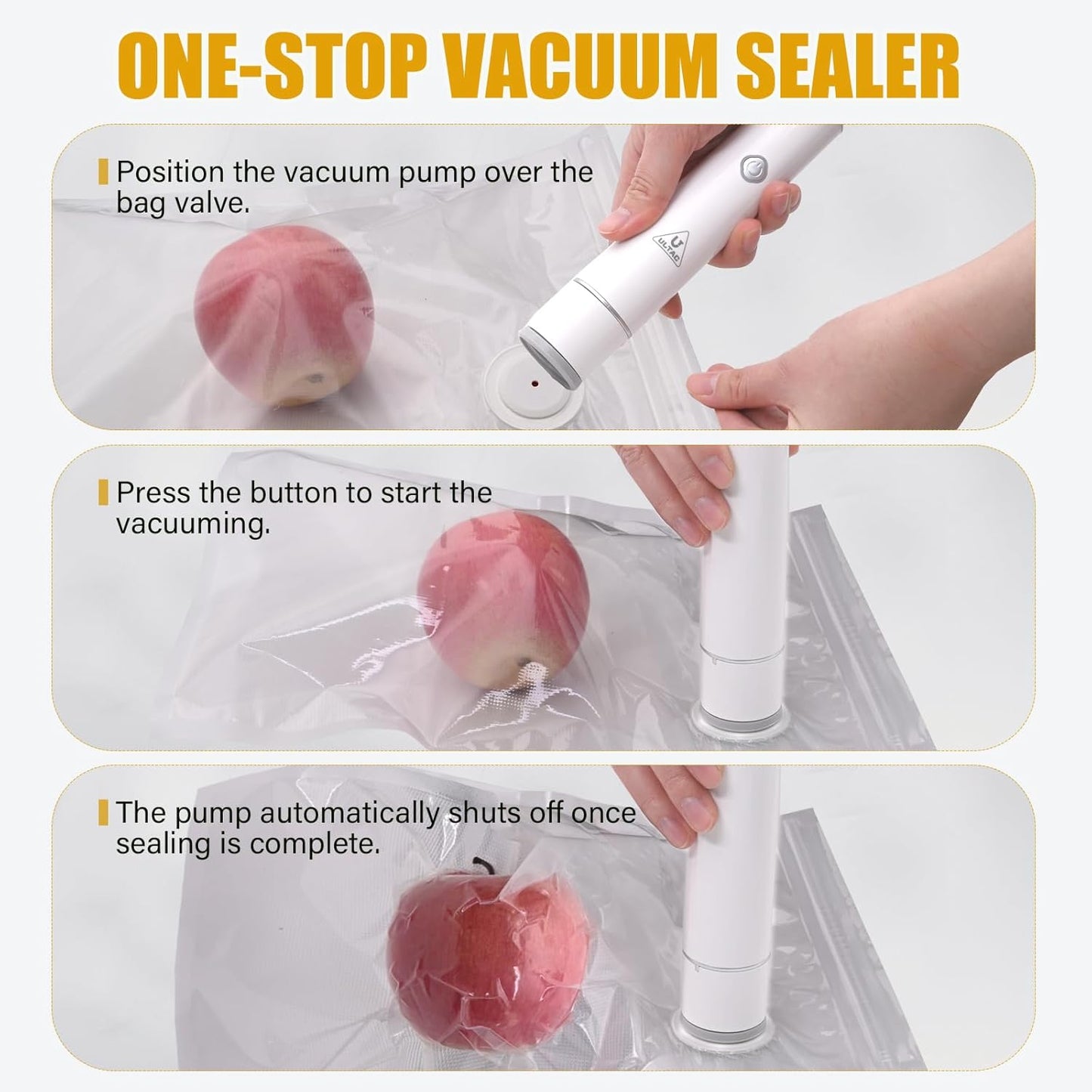 Handheld Vacuum Sealer for Food Storage(Chef"s Kit-10 Bags)