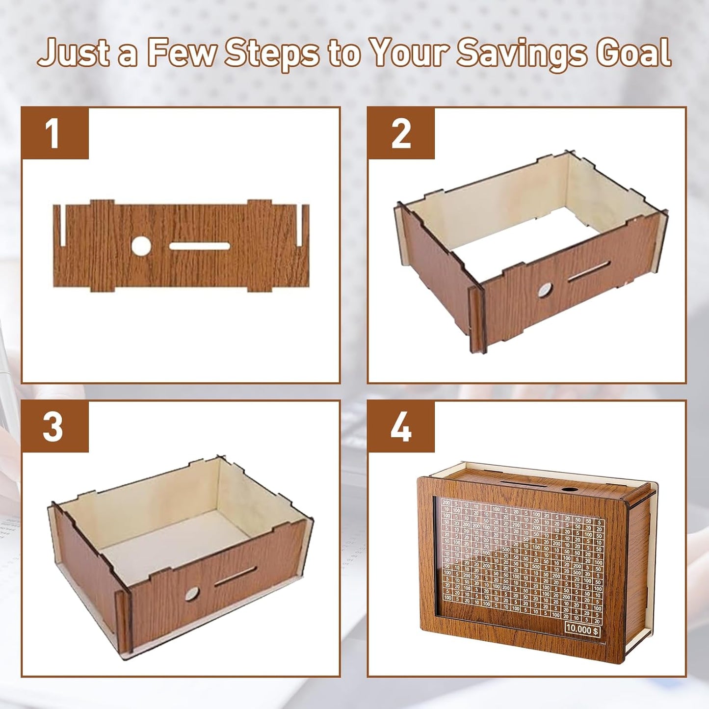 $10,000 Money Saving Challenge Box(Golden)