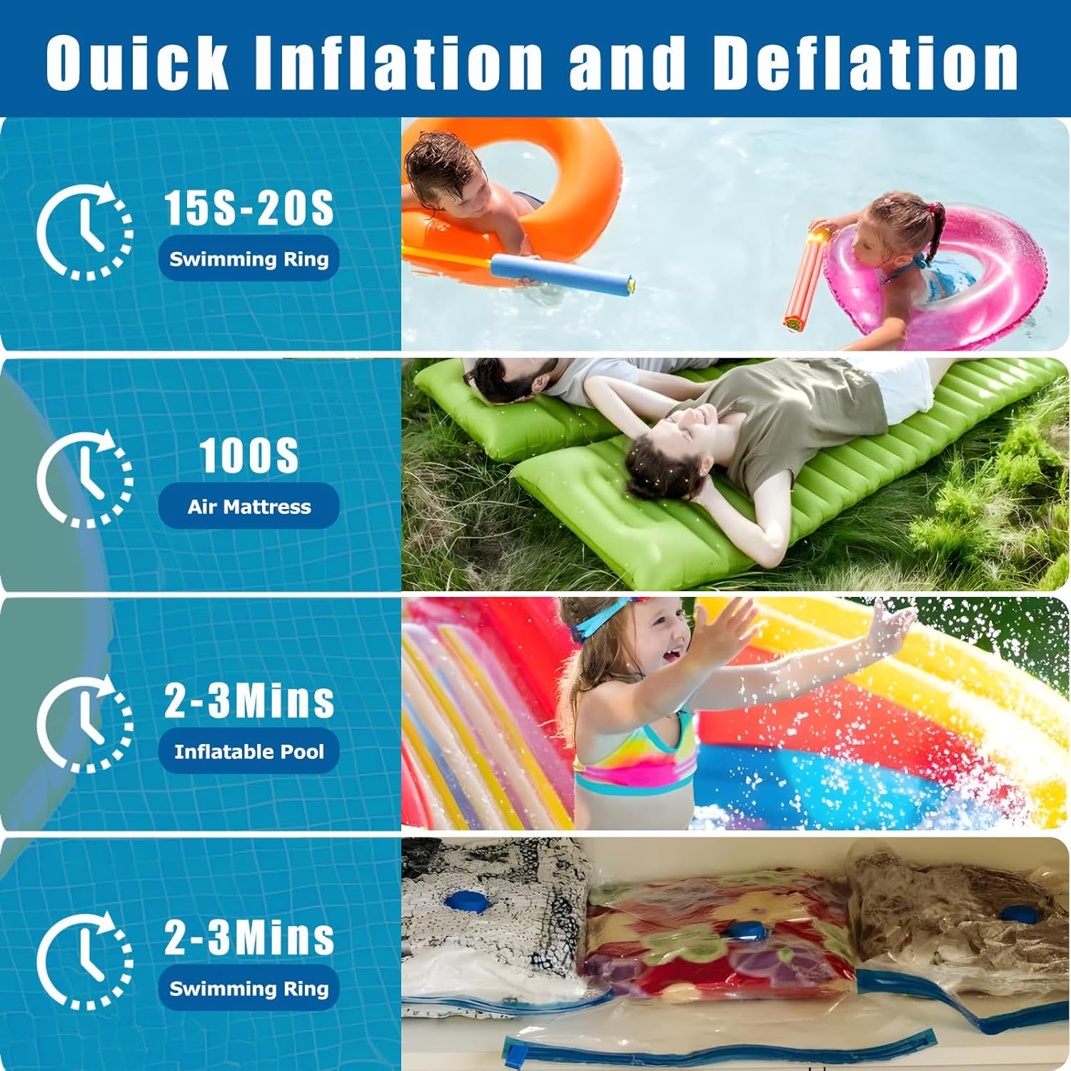 Portable Electric Air Pump with Camping Light(Orange)