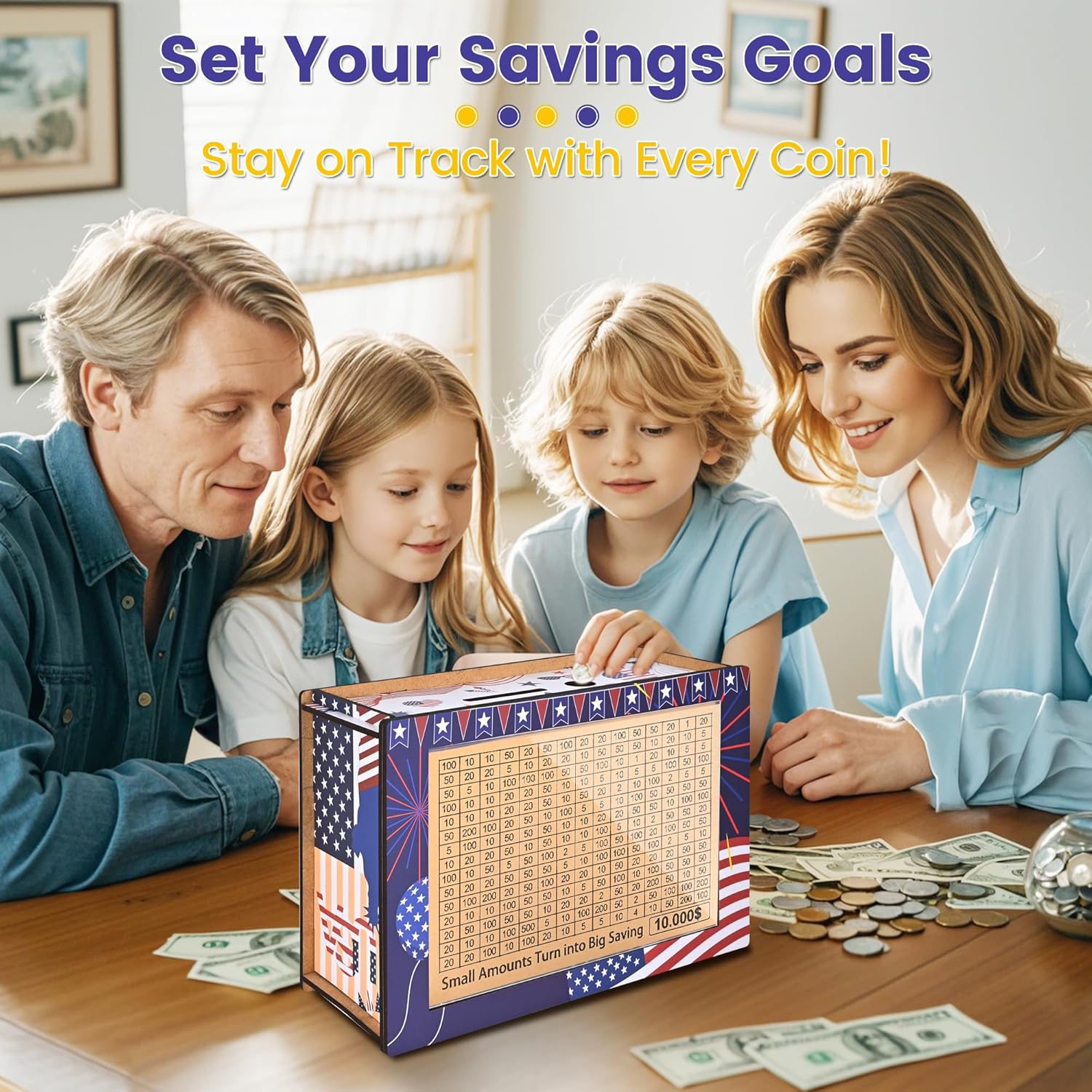 10K Challenge Wooden Money Saving Box(Colourful)