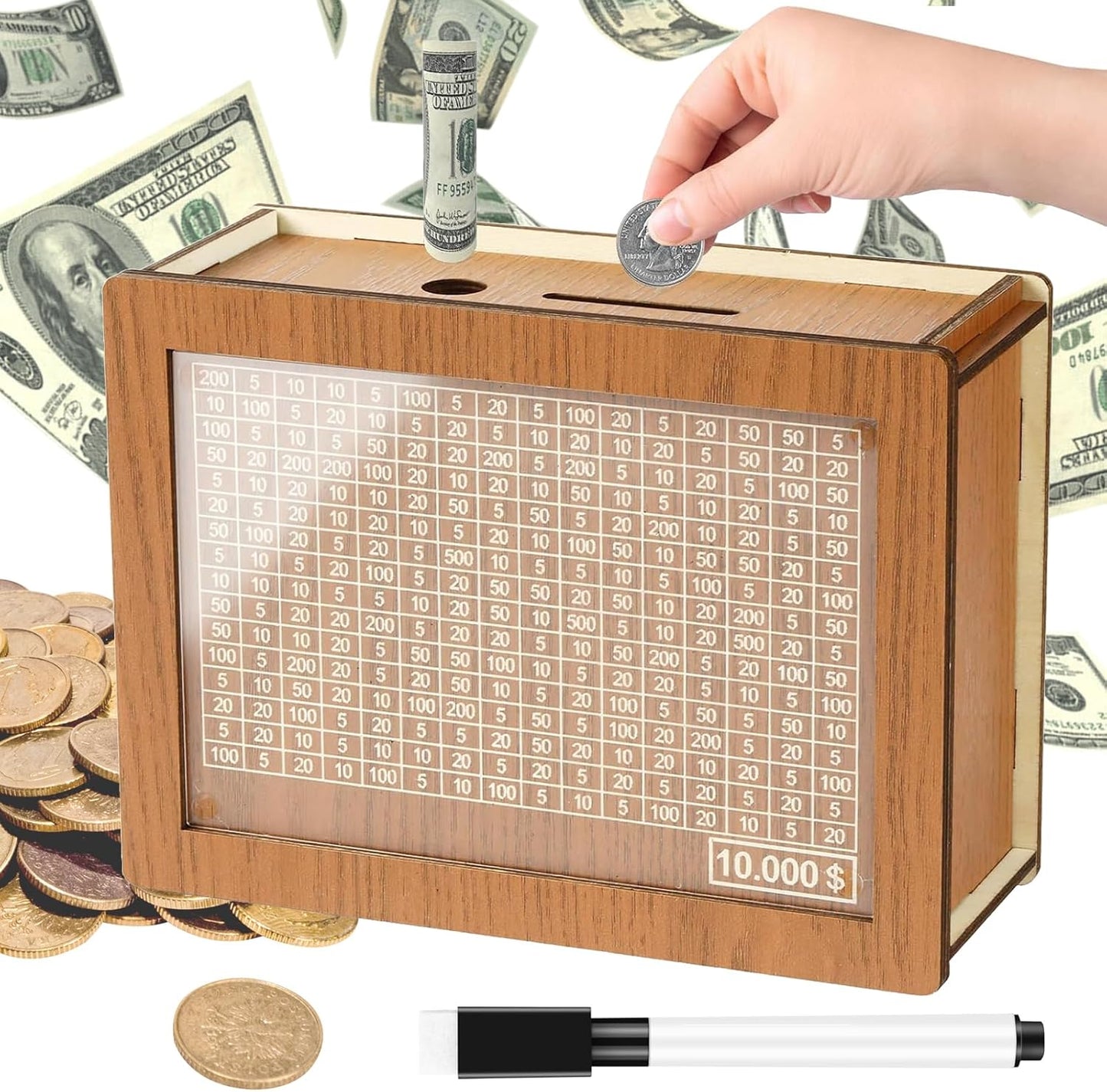 $10,000 Money Saving Challenge Box(Golden)